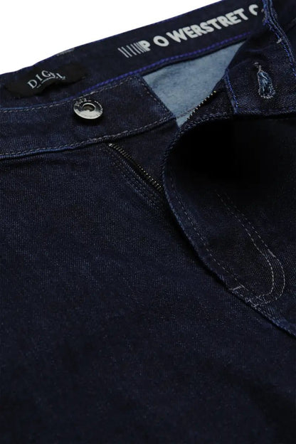 dark blue jeanszipper close up  on a white background