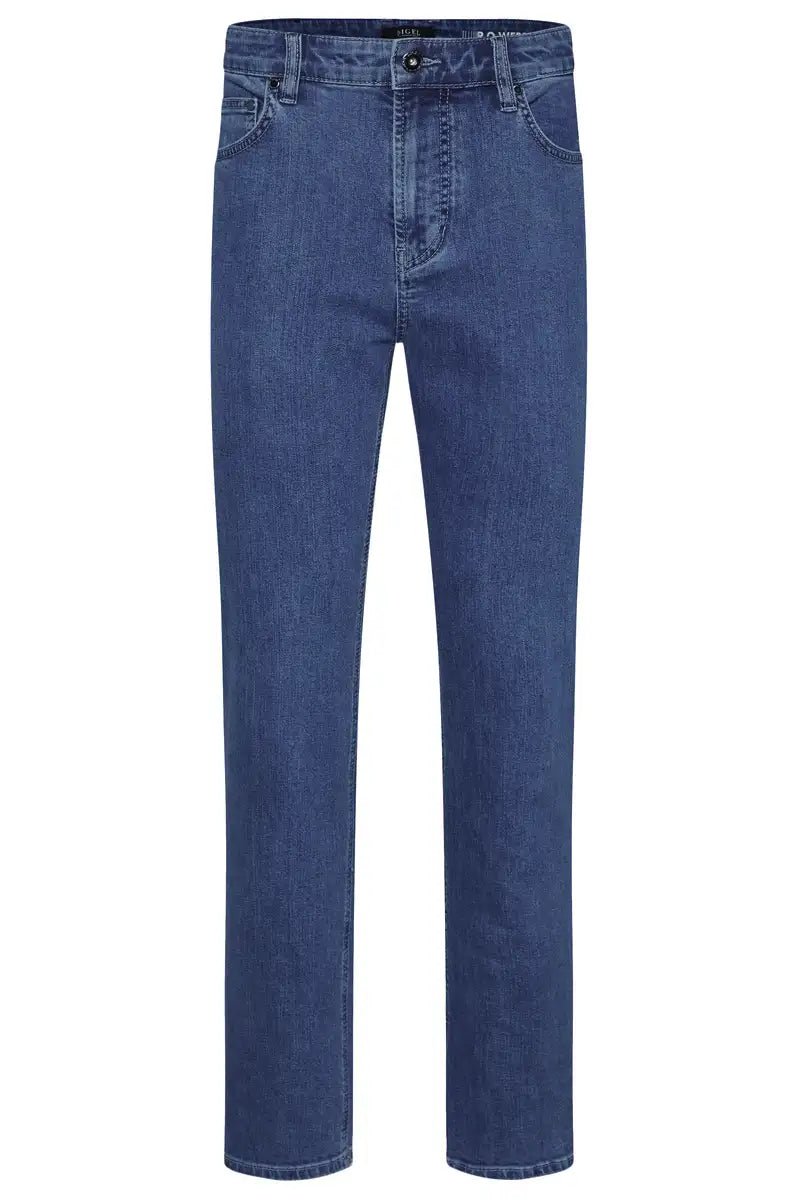 light blue jeans on a white background