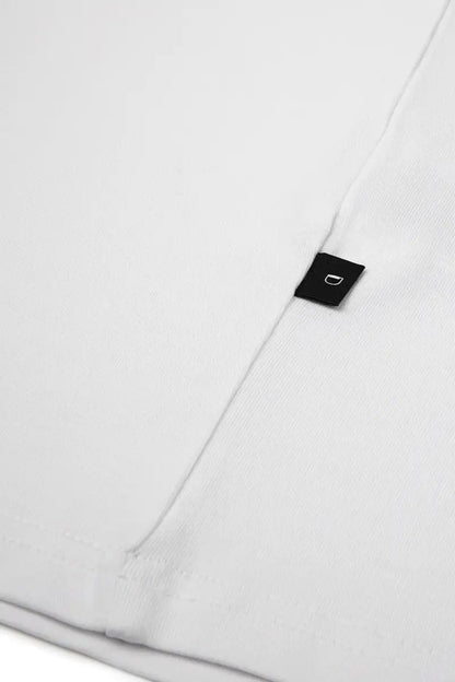 side detail white tshirt on white background
