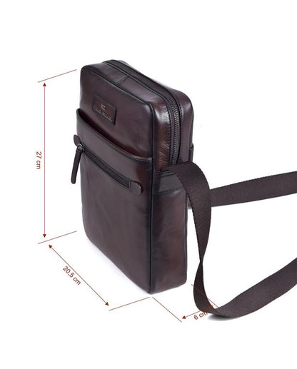 Miguel Bellido Genuine Cowhide Leather Bag Brown - Mens Den