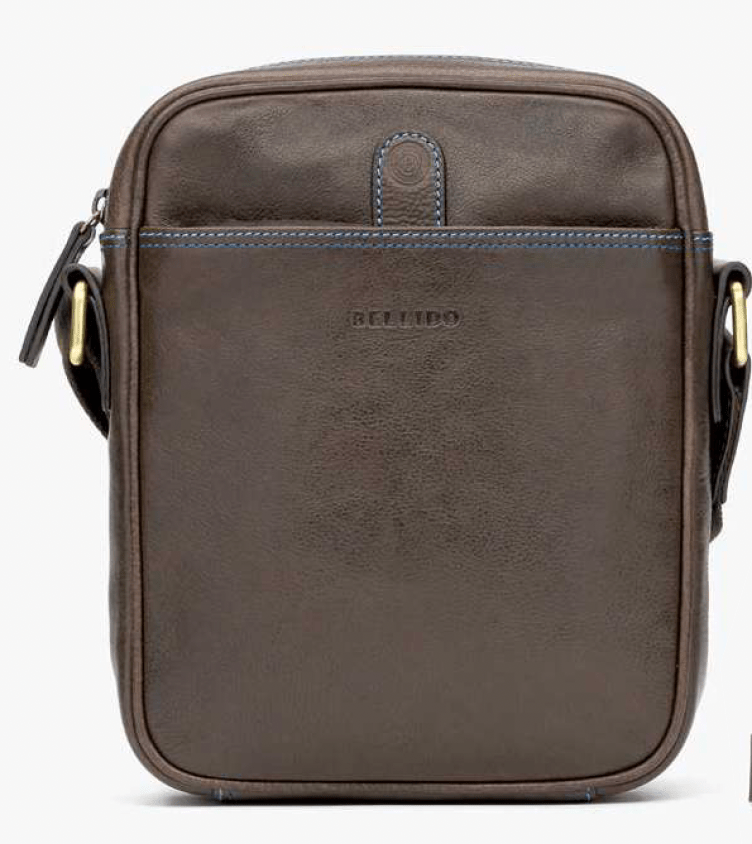 Miguel Bellido Genuine Cowhide Leather Bag Brown - Mens Den