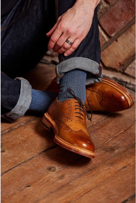 Pantherella Cotton Herringbone Sock - Mens Den