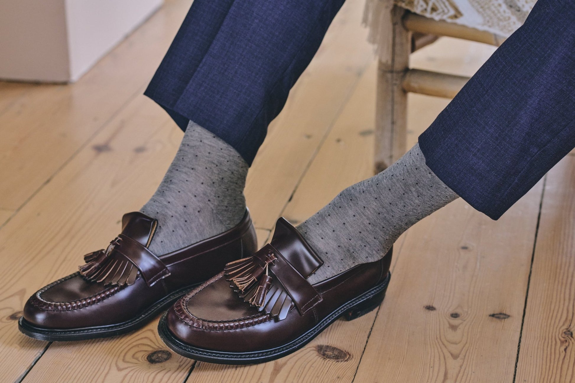 Pantherella Cotton Spot Sock - Mens Den