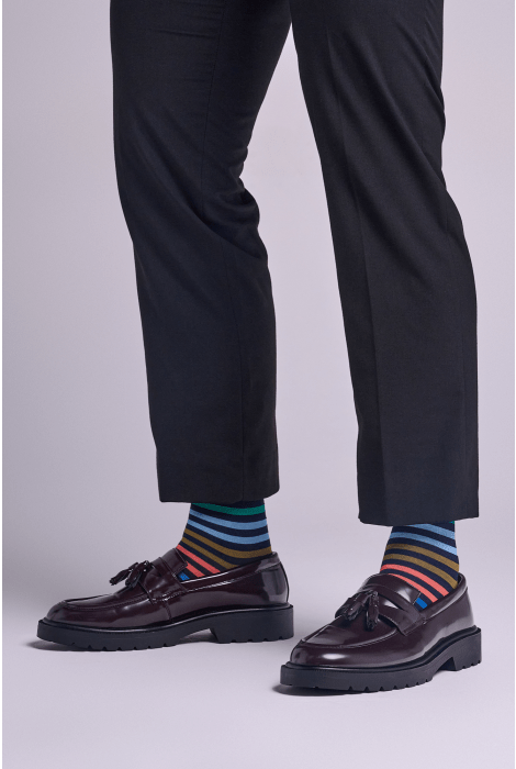 Pantherella Cotton Striped Sock - Mens Den