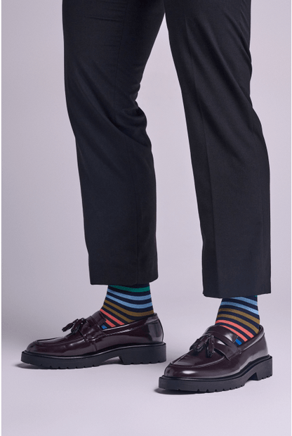 Pantherella Cotton Striped Sock - Mens Den