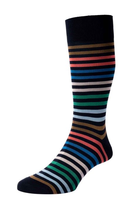 Pantherella Cotton Striped Sock - Mens Den