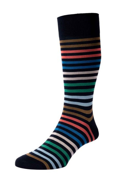 Pantherella Cotton Striped Sock - Mens Den