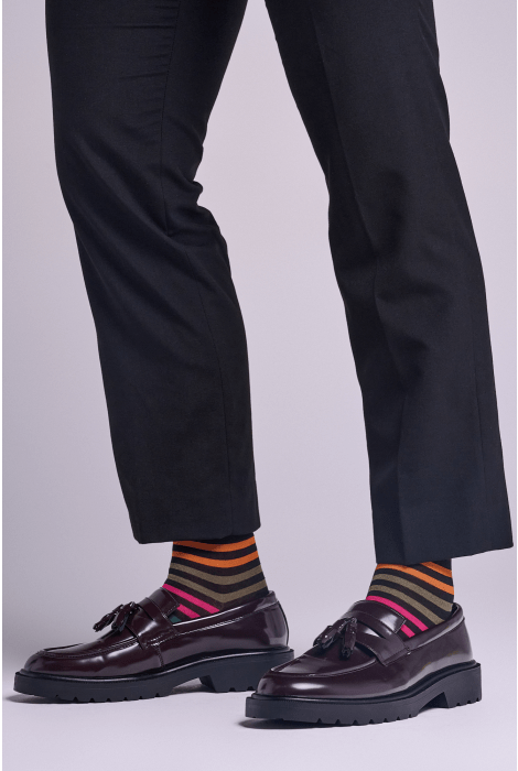 Pantherella Cotton Striped Sock - Mens Den