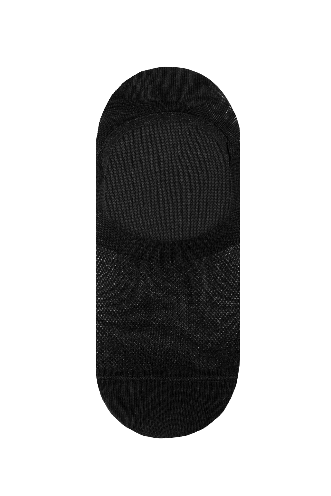 Black sock with textured sole on a transparent background