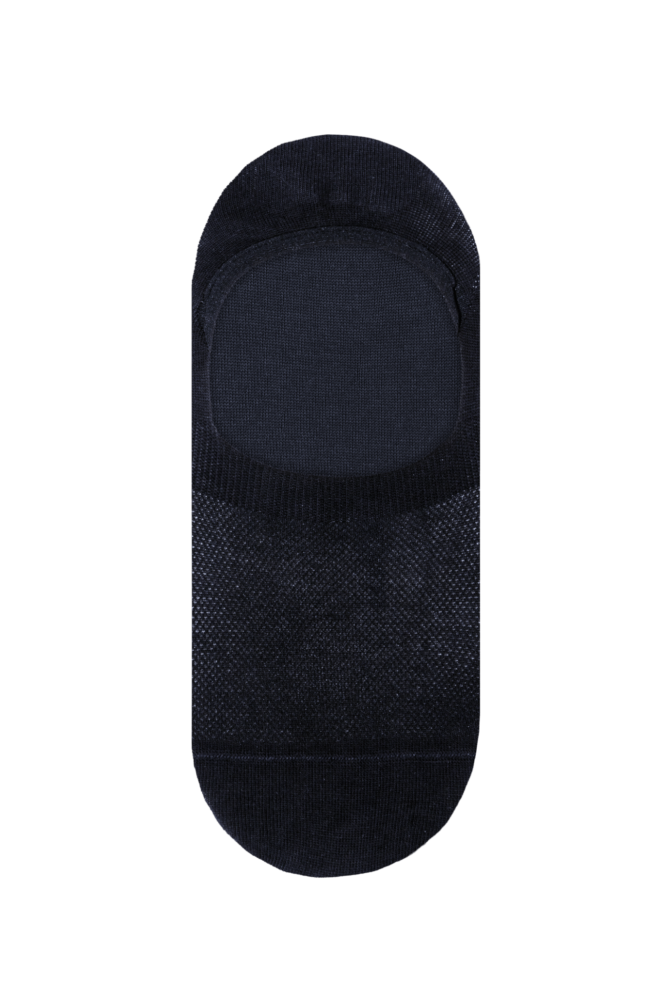 Black no-show socks on a transparent background