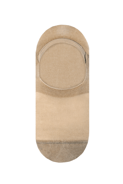 Beige no-show sock on a transparent background