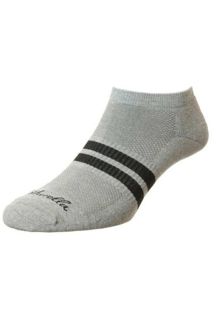 Pantherella Luxe Cotton Sport Ankle Trainer Sock - Mens Den