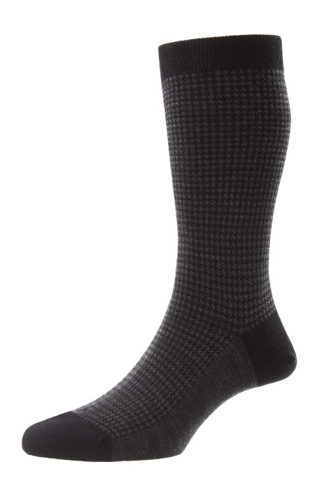 Pantherella Wool Houdstooth Sock - Mens Den