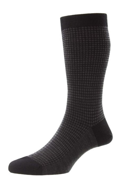 Pantherella Wool Houdstooth Sock - Mens Den