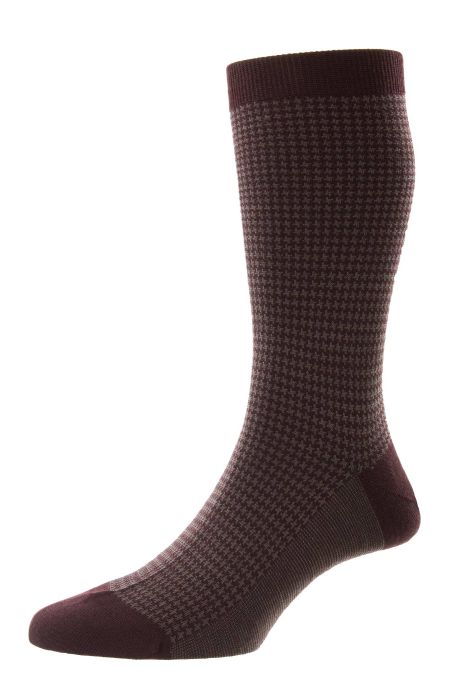 Pantherella Wool Houdstooth Sock - Mens Den