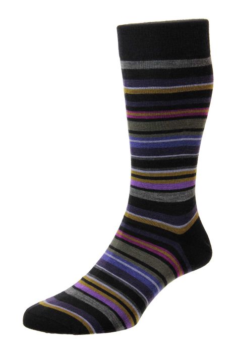 Pantherella Wool Striped Sock - Mens Den