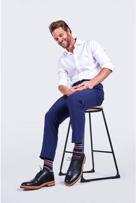 Pantherella Wool Striped Sock - Mens Den