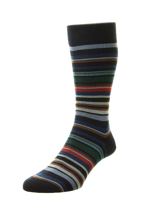 Pantherella Wool Striped Sock - Mens Den
