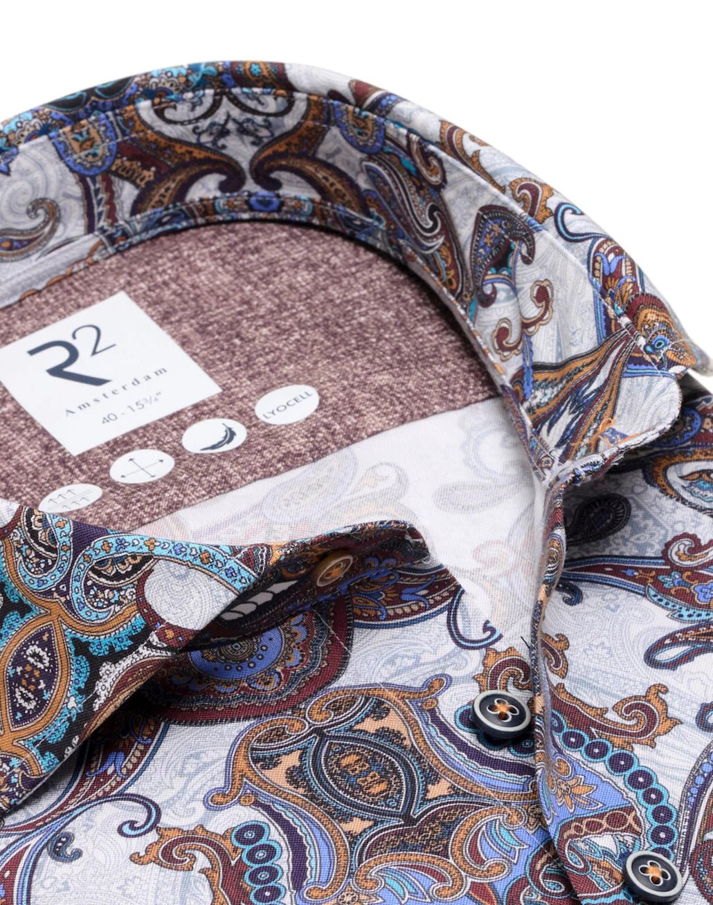 R2 Amsterdam Paisley Lyocell Print Shirt - Mens Den