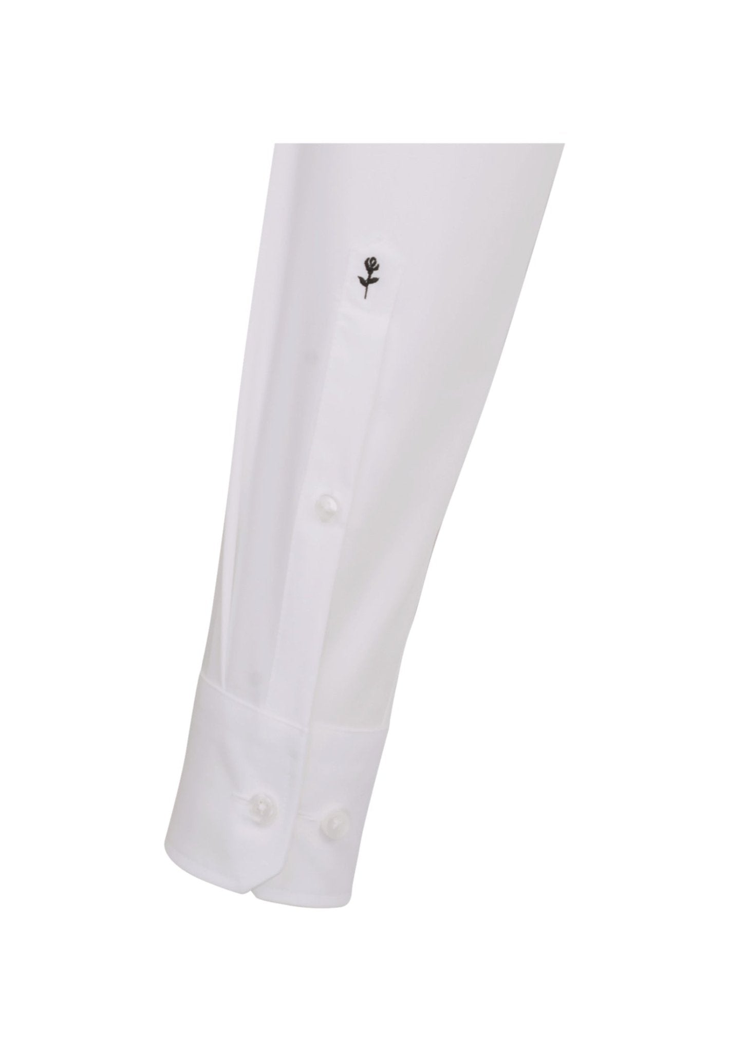 White shirt with rolled-up sleeves on a white background