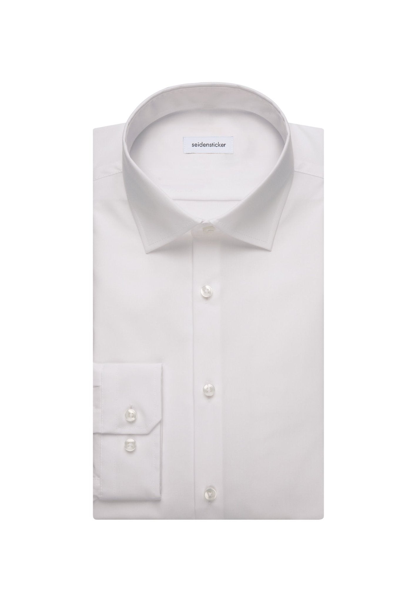 White dress shirt with a collar on a white background