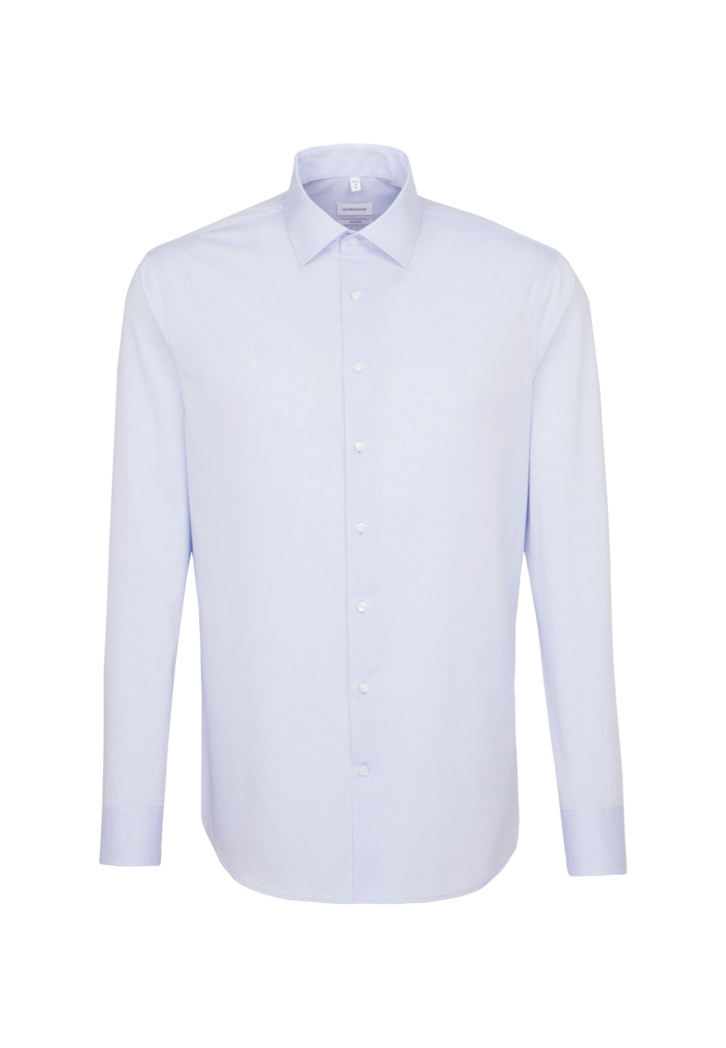 Light blue dress shirt on a white background