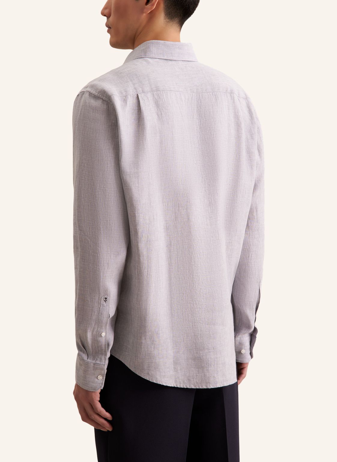 Seidensticker L/S Pure Linen Regular Fit Shirt Ice Grey - Mens Den