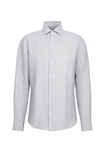 Seidensticker L/S Pure Linen Regular Fit Shirt Ice Grey - Mens Den