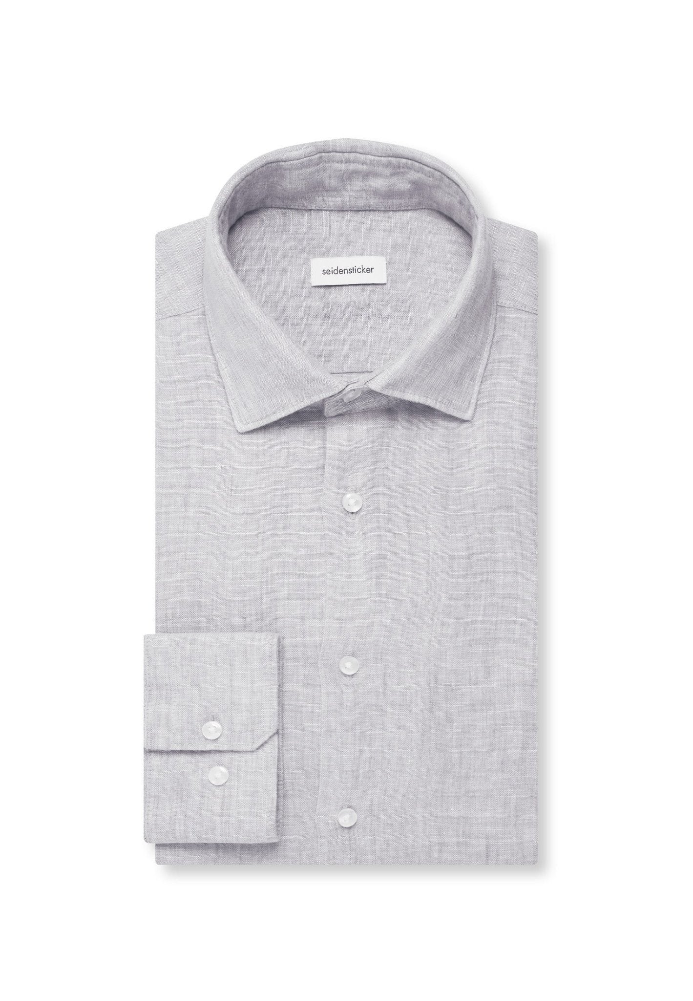 Seidensticker L/S Pure Linen Regular Fit Shirt Ice Grey - Mens Den