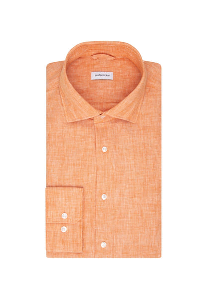 Seidensticker L/S Pure Linen Regular Fit Shirt Orange - Mens Den