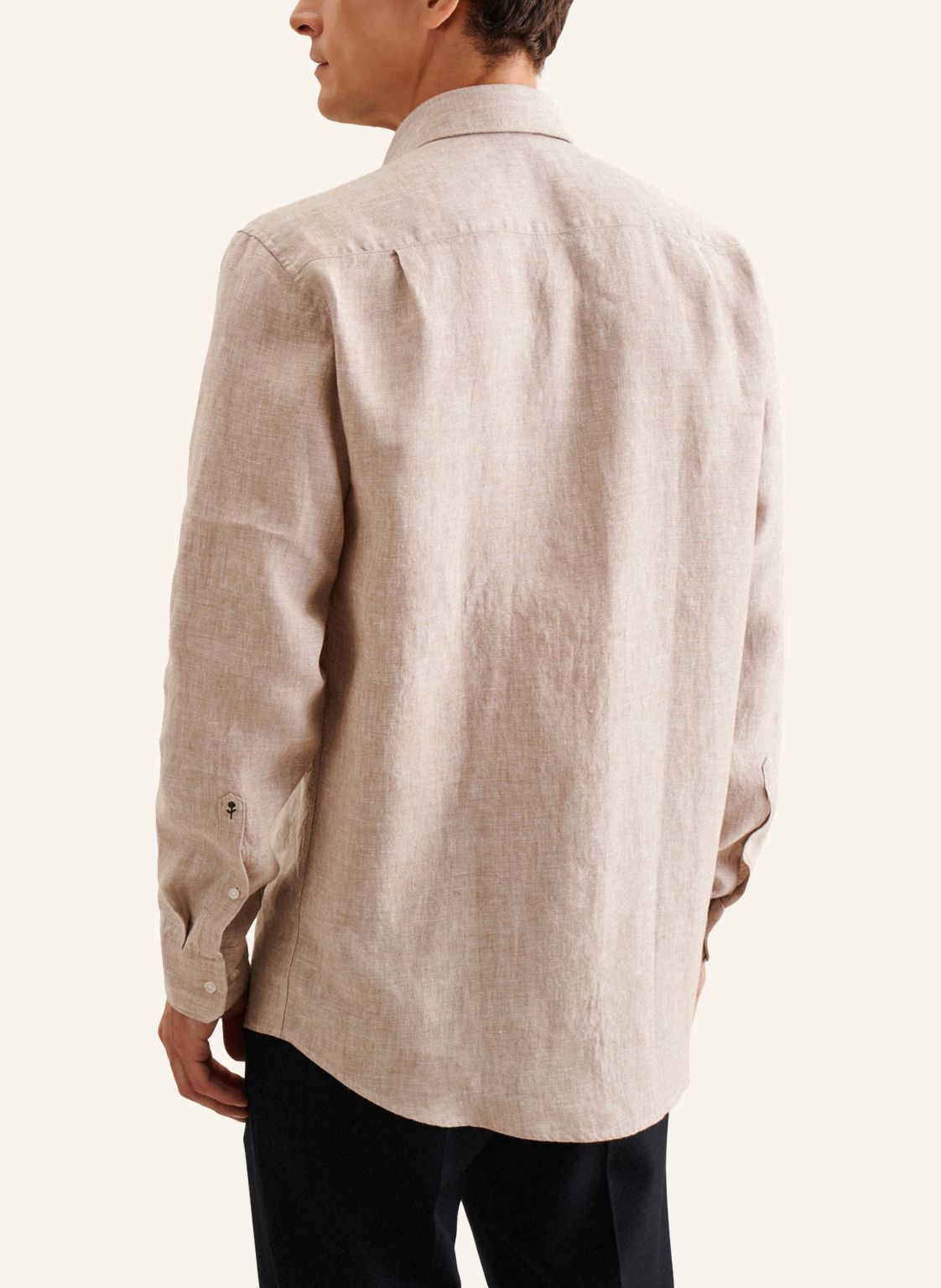 Seidensticker L/S Pure Linen Regular Fit Shirt Sand - Mens Den