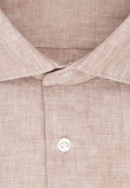 Seidensticker L/S Pure Linen Regular Fit Shirt Sand - Mens Den