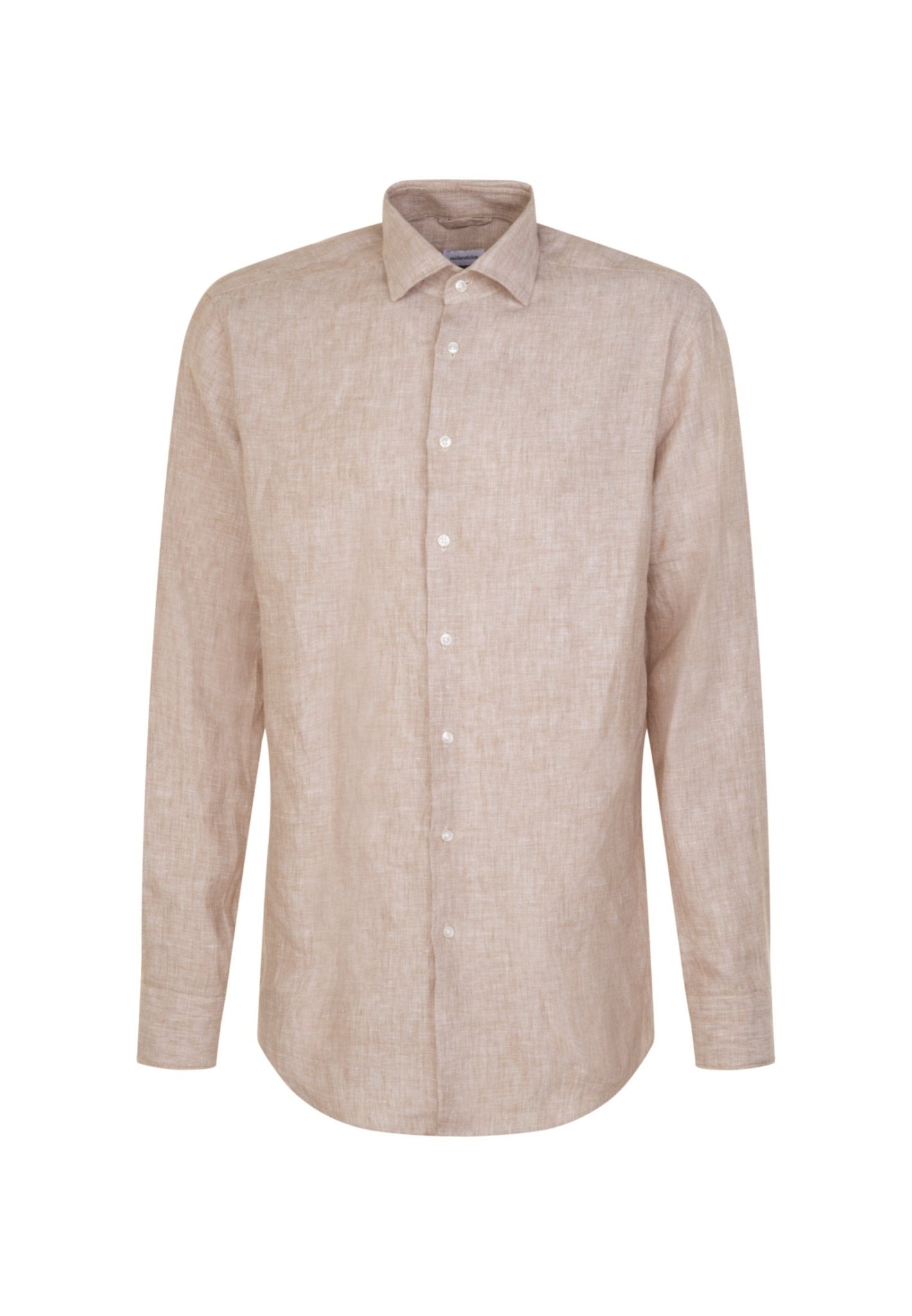 Seidensticker L/S Pure Linen Regular Fit Shirt Sand - Mens Den