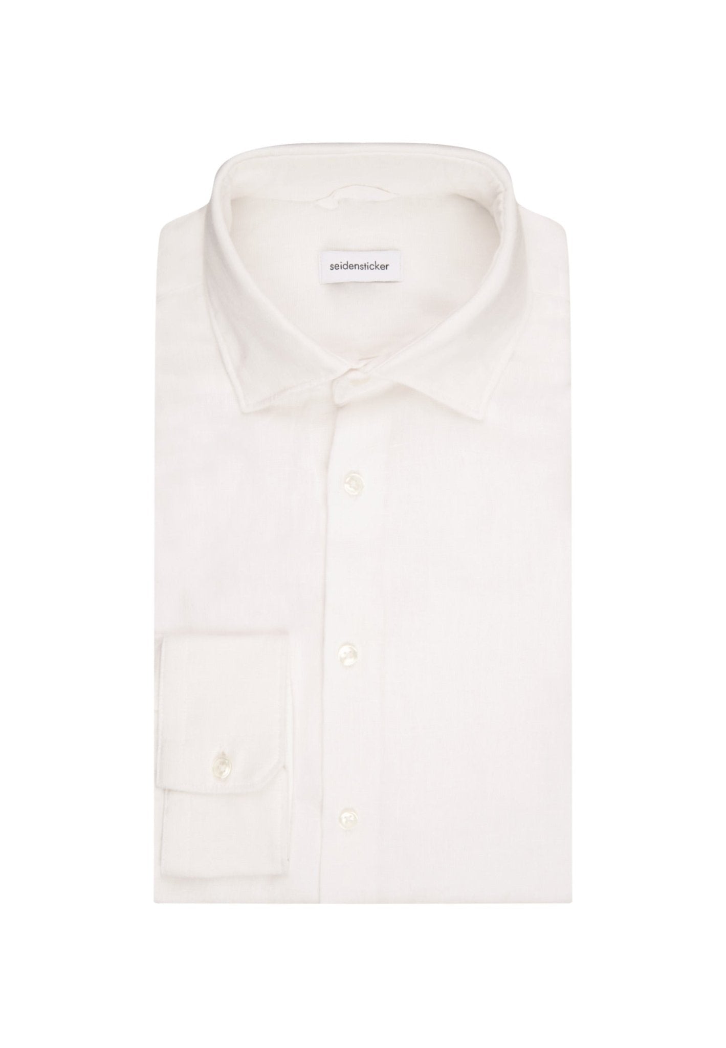 Seidensticker L/S Pure Linen Regular Fit Shirt White - Mens Den