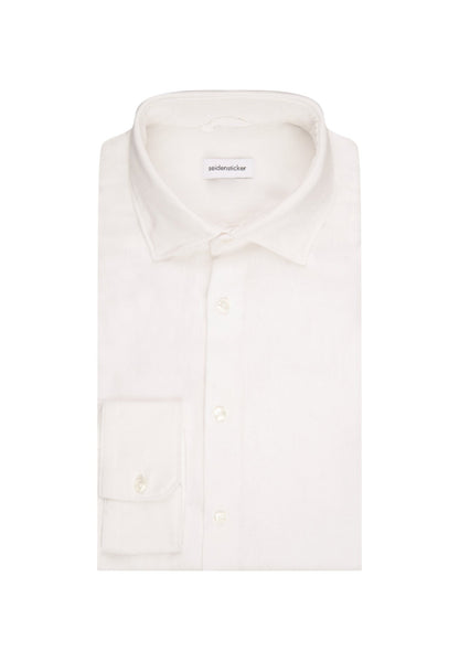 Seidensticker L/S Pure Linen Regular Fit Shirt White - Mens Den