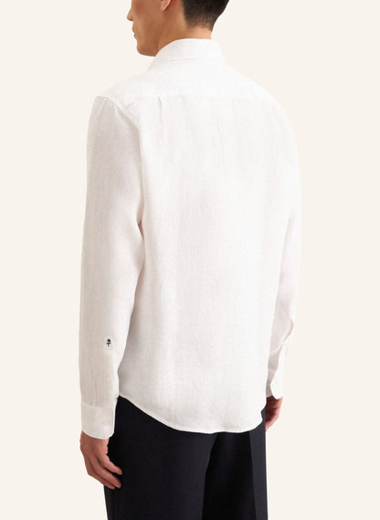 Seidensticker L/S Pure Linen Regular Fit Shirt White - Mens Den