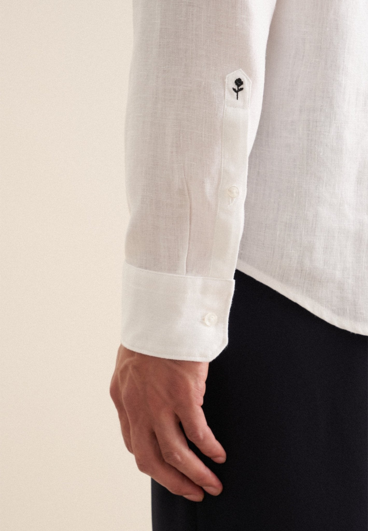 Seidensticker L/S Pure Linen Regular Fit Shirt White - Mens Den