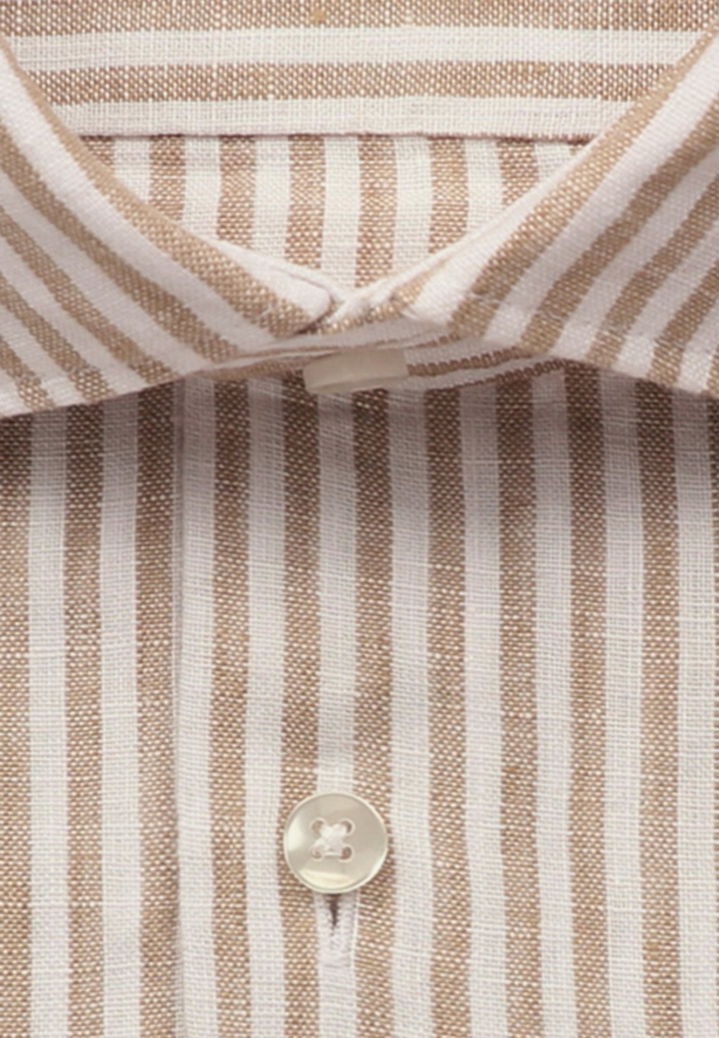 Seidensticker L/S Stripe Pure Linen Regular Fit Shirt Beige - Mens Den