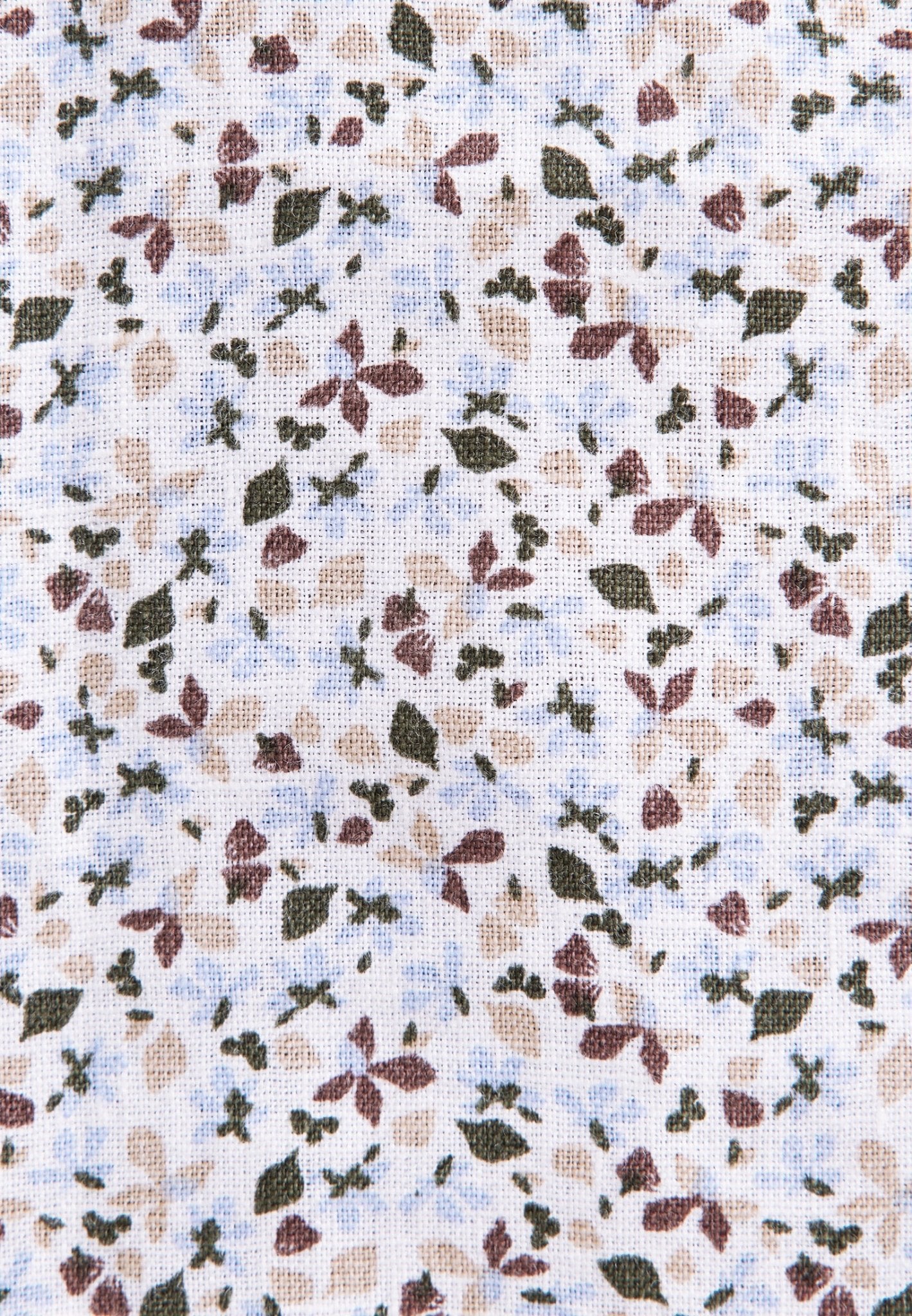 Seidensticker S/S Pure Linen Floral Print Regular Fit Shirt White - Mens Den