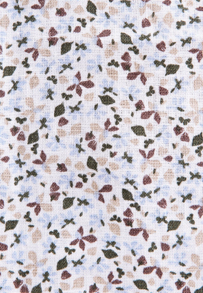 Seidensticker S/S Pure Linen Floral Print Regular Fit Shirt White - Mens Den