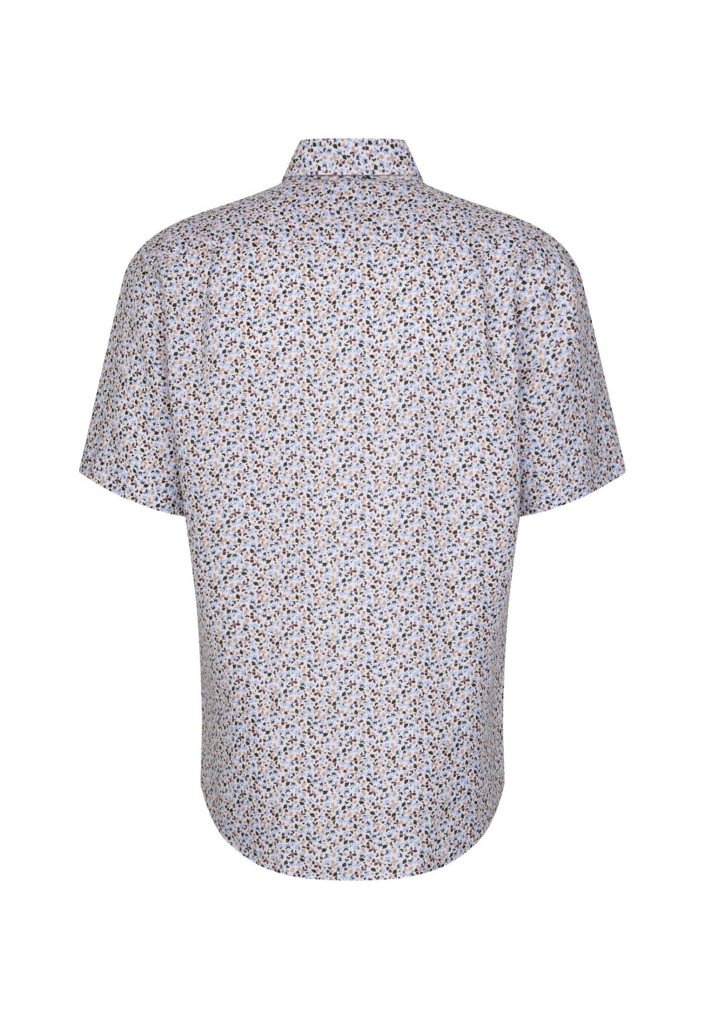 Seidensticker S/S Pure Linen Floral Print Regular Fit Shirt White - Mens Den