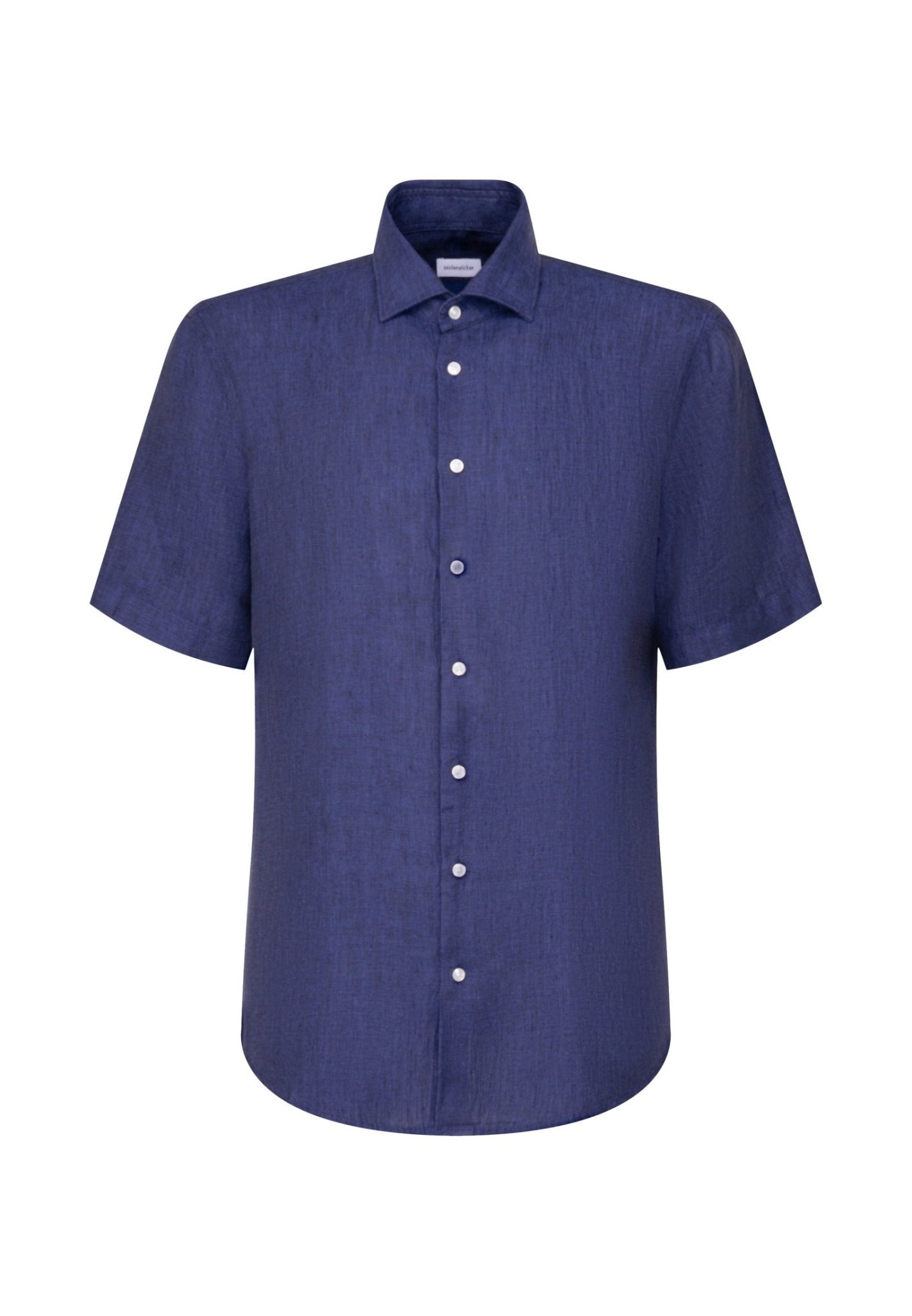 Seidensticker S/S Pure Linen Regular Fit Shirt Blue - Mens Den