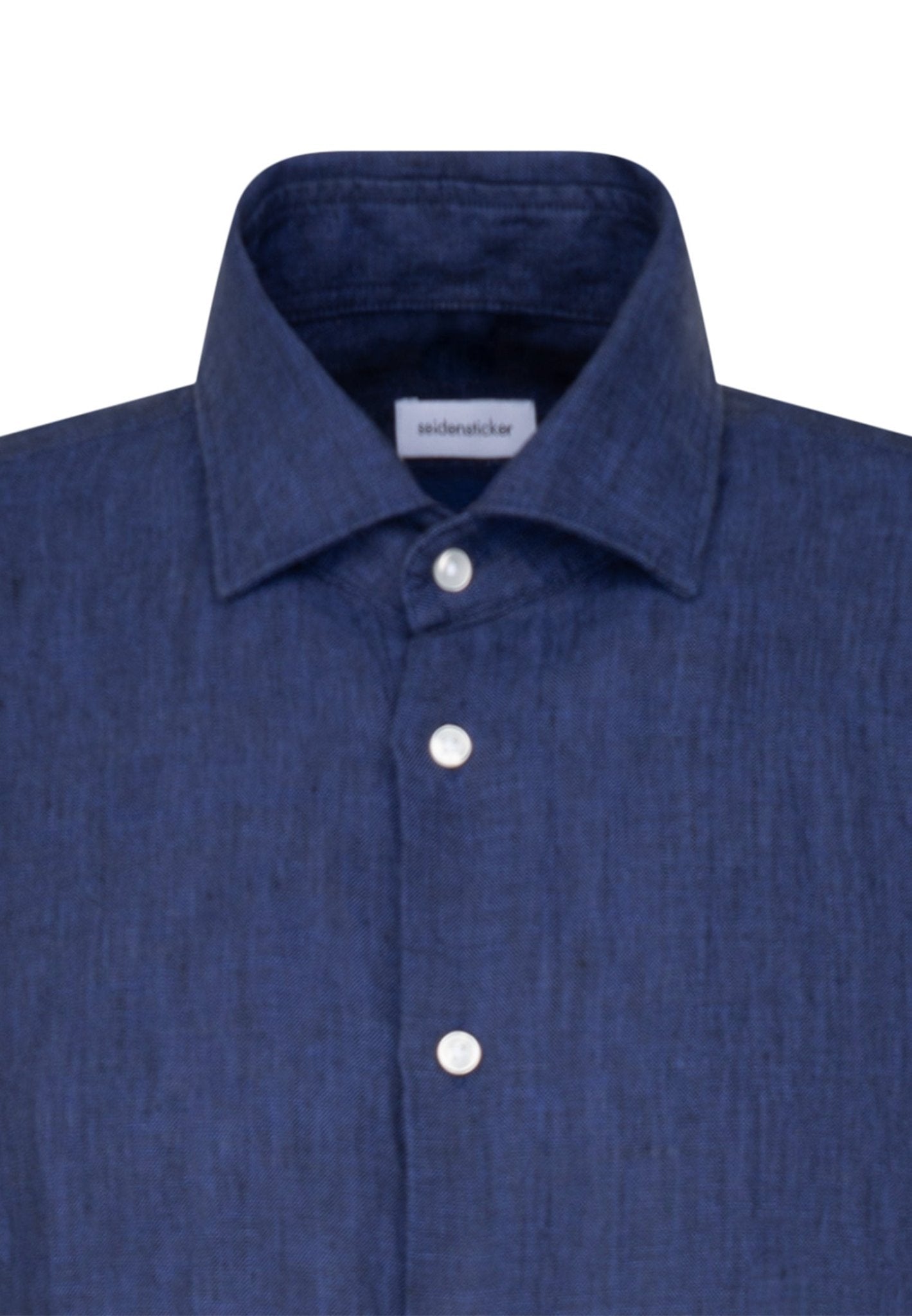 Seidensticker S/S Pure Linen Regular Fit Shirt Blue - Mens Den