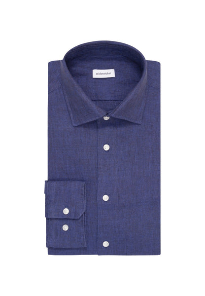 Seidensticker S/S Pure Linen Regular Fit Shirt Blue - Mens Den