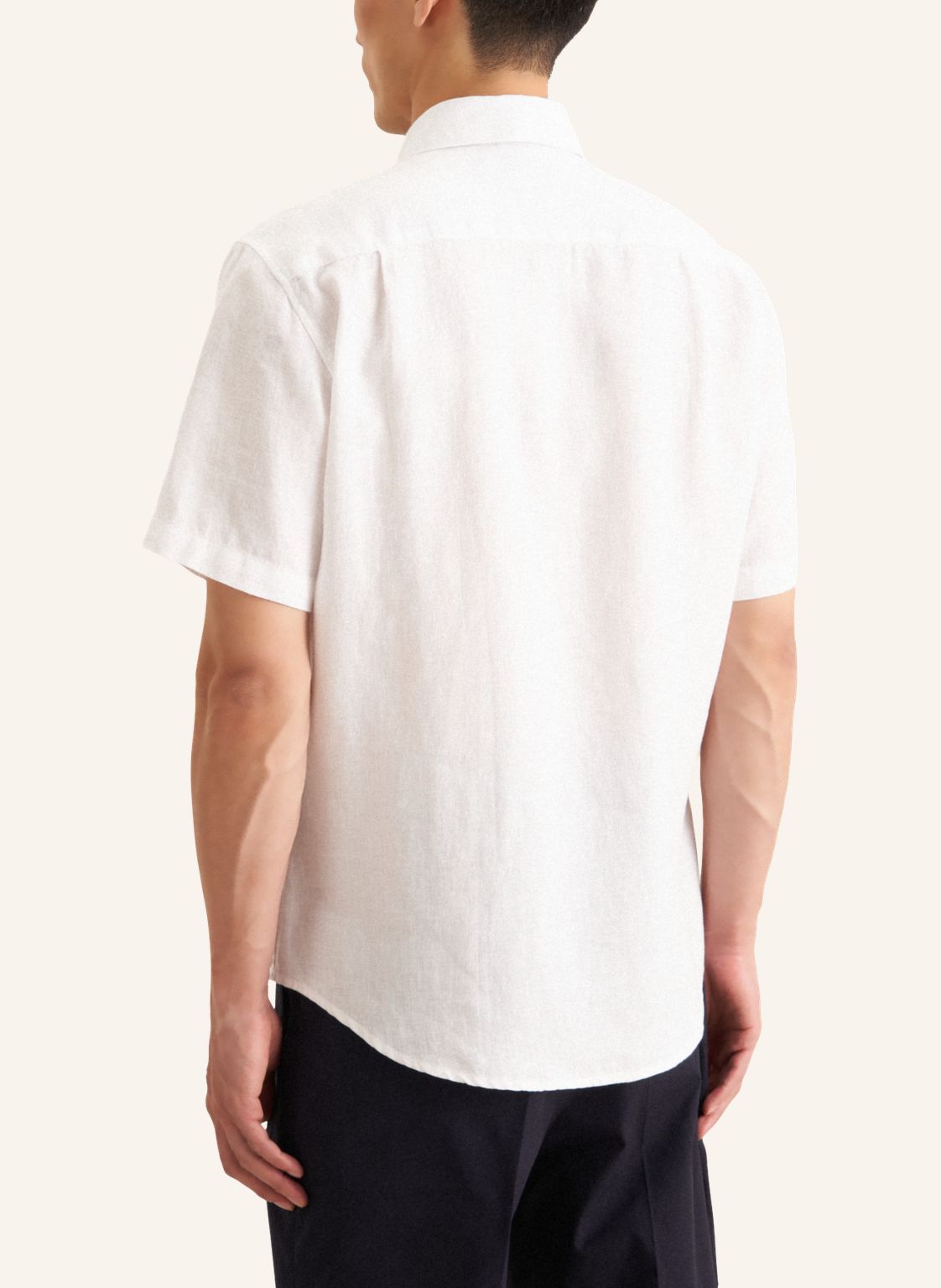 Seidensticker S/S Pure Linen Regular Fit Shirt White - Mens Den